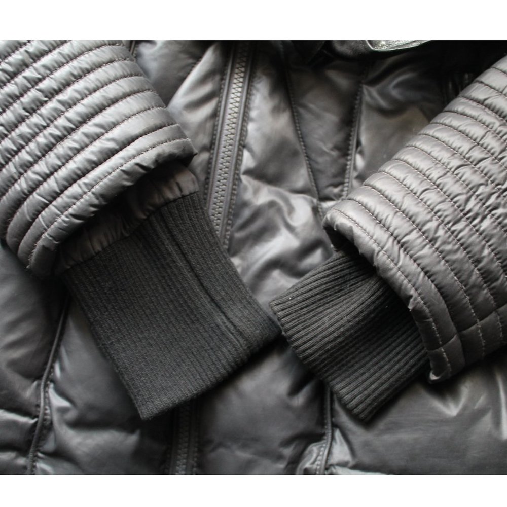 Rudsak Sophie Down Coat with Leather Belt / Small / Grey Black Down - Picture 10 of 16